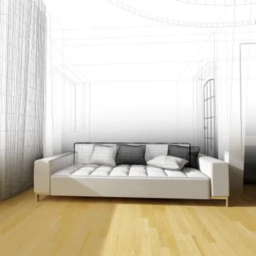 White sofa Stock Illustration