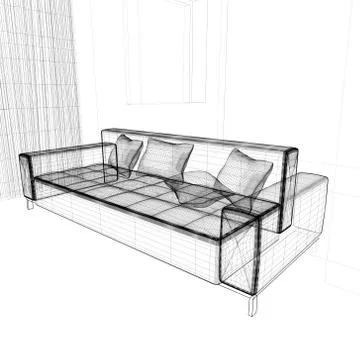 White sofa Stock Illustration