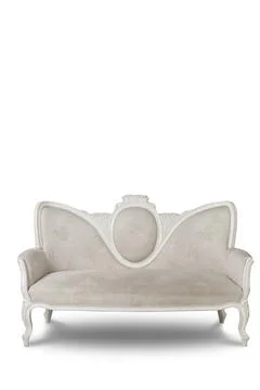 White sofa isolated on white background Stock Photos