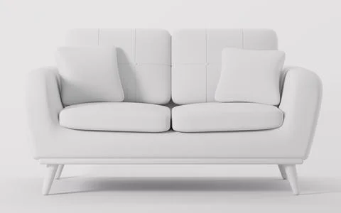 White sofa model, 3d rendering. Stock Illustration