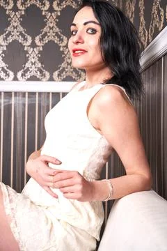 At white sofa Stock Photos