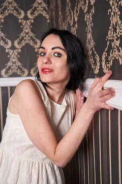 At white sofa Stock Photos