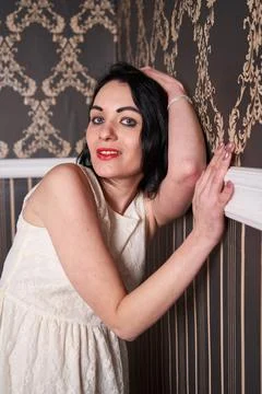 At white sofa Stock Photos