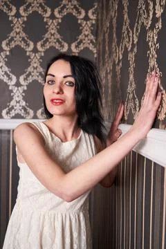 At white sofa Stock Photos