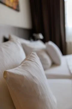 White Sofa with Pillows Stock Photos