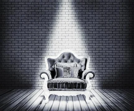 White sofa room background Stock Illustration