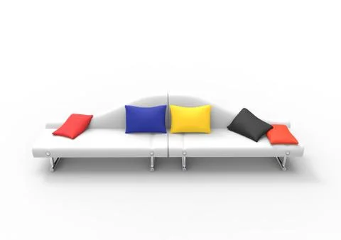 White Sofa - Top View Stock Illustration