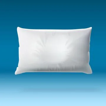 White Soft Pillow On Blue Background With Shadow イラスト素材