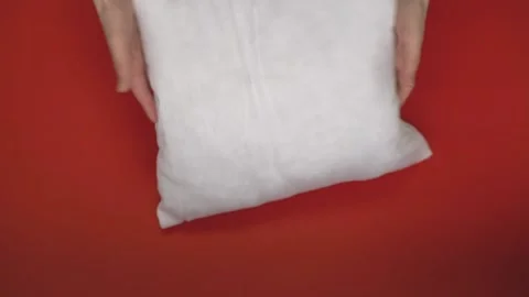 White soft pillow Stock Footage 207066313
