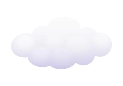 White soft round cloud, realistic meteorology element of bubble shape Stock Illustration