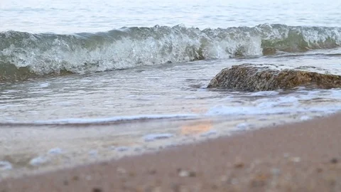 White soft sea wave with slow motion footage video Stock Footage 111453686