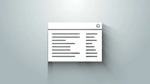 White Software, web developer programming code icon isolated on grey background Stock Footage 145737433