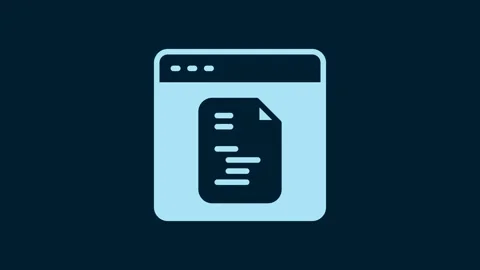 White Software, web developer programming code icon isolated on blue background Stock Footage 229564939