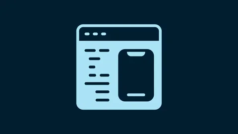 White Software, web developer programming code icon isolated on blue background Stock Footage 229565279