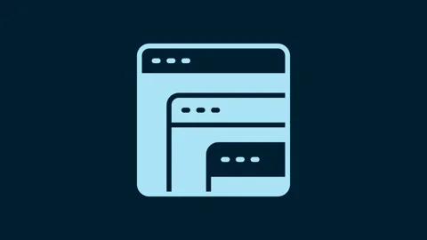 White Software, web developer programming code icon isolated on blue background Stock Footage 229565565