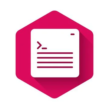 White Software, web developer programming code icon isolated with long shadow Illustrazione stock