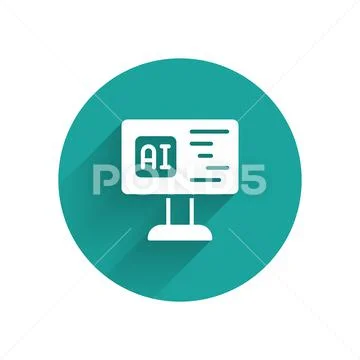 White Software, web developer programming code icon isolated with long shadow 库存插图
