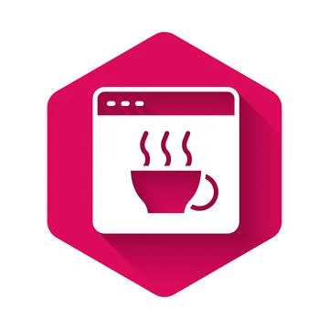 White Software, web developer programming code icon isolated with long shadow Stockillustratie