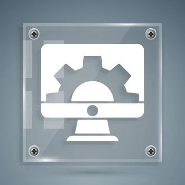 White Software, web development, programming concept icon isolated on grey Stock Illustration