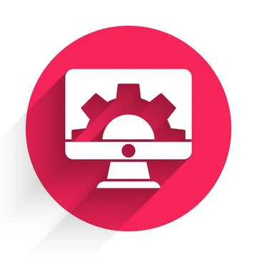 White Software, web development, programming concept icon isolated with long Stock Illustration