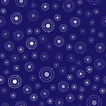 White Solar system icon isolated seamless pattern on blue background. The Stock Illustration