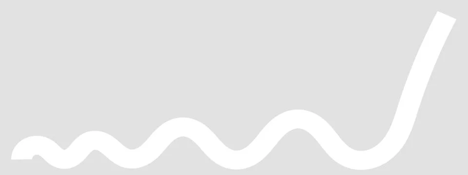 White solid curvy wave, abstract bright line, minimalist white stroke Stock Illustration