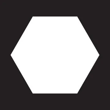 White solid vector polygon icon isolated on black background イラスト素材
