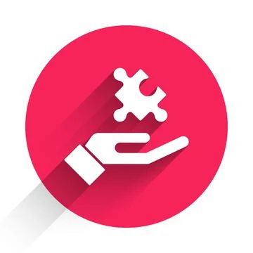 White Solution to the problem in psychology icon isolated with long shadow Illustrazione stock