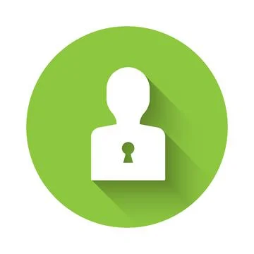 White Solution to the problem in psychology icon isolated with long shadow Illustrazione stock