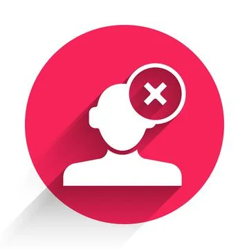 White Solution to the problem in psychology icon isolated with long shadow Stock Illustration