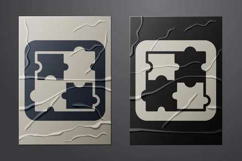 White Solution to the problem in psychology icon isolated on crumpled paper 스톡 일러스트