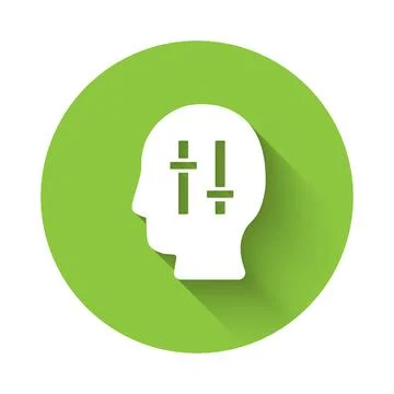 White Solution to the problem in psychology icon isolated with long shadow Illustrazione stock