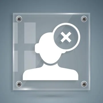 White Solution to the problem in psychology icon isolated on grey background Illustrazione stock