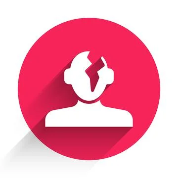 White Solution to the problem in psychology icon isolated with long shadow .. Stock Illustration