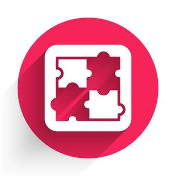 White Solution to the problem in psychology icon isolated with long shadow .. 스톡 일러스트