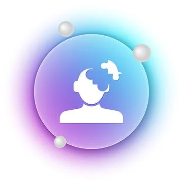 White Solution to the problem in psychology icon isolated on white backgrou.. Illustrazione stock