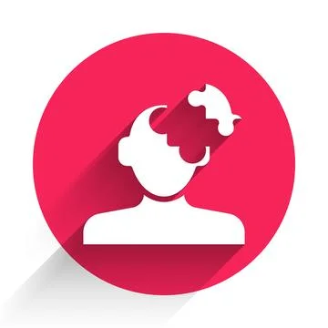 White Solution to the problem in psychology icon isolated with long shadow .. Stockillustratie