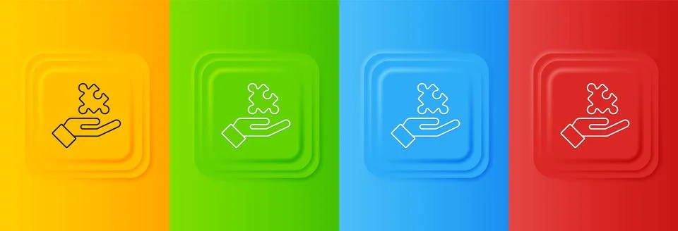 White Solution to the problem in psychology icon isolated on colorful backg.. Stock Illustration