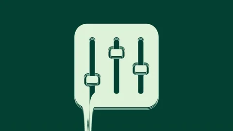 White Sound mixer controller icon isolated on green background. Dj equipment Stock Footage 235983387