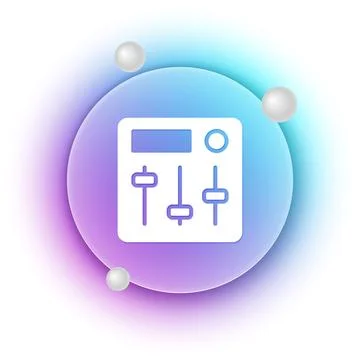 White Sound mixer controller icon isolated on white background. Dj equipmen.. Stock Illustration