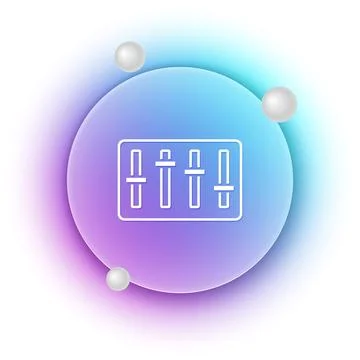 White Sound mixer controller icon isolated on white background. Dj equipmen.. Stock Illustration