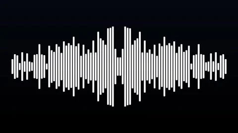 White sound wave pulses on black background Stock Footage 340254885