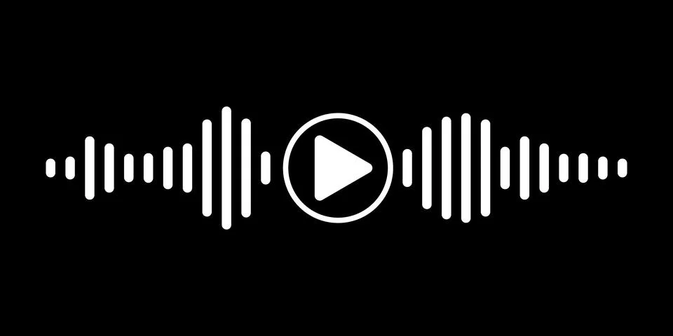 White sound waves of the equalizer isolated on black background. Vector clipa Stock Illustration