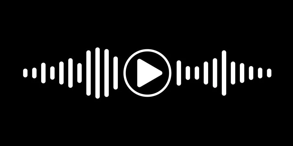 White sound waves of the equalizer isolated on black background. Vector clipa Stock Illustration