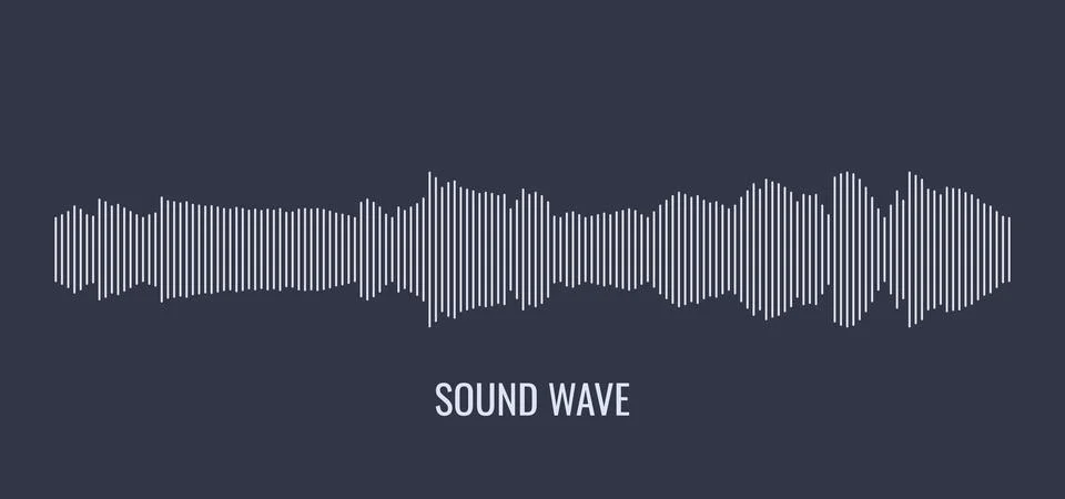 White soundwave equalizer on dark background - abstract audio visualization Stock Illustration