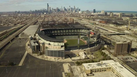 White Sox Stadium - Circle Pan Up [Aerial] [4K] Stock Footage 105693761