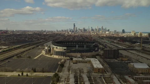 White Sox Stadium - Push In [Aerial] [4K] Stock Footage 105693786