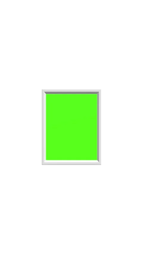 White space green screen frame small chroma key panel, silver border, and clean Stock Footage 340555929