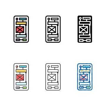 White space ux ui design color icon styleset vector Stock Illustration