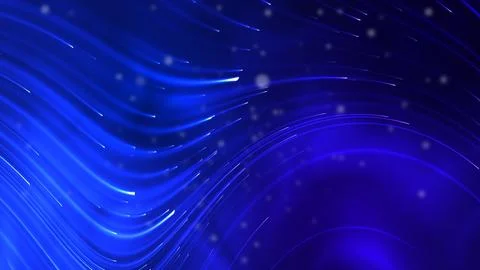 White space wave on blue neon background. Light lights, dots, on a liquid d.. イラスト素材